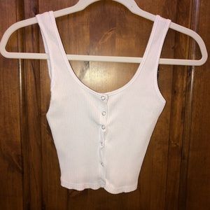 Button up cropped tank top